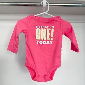 Baby girl first birthday bodysuit